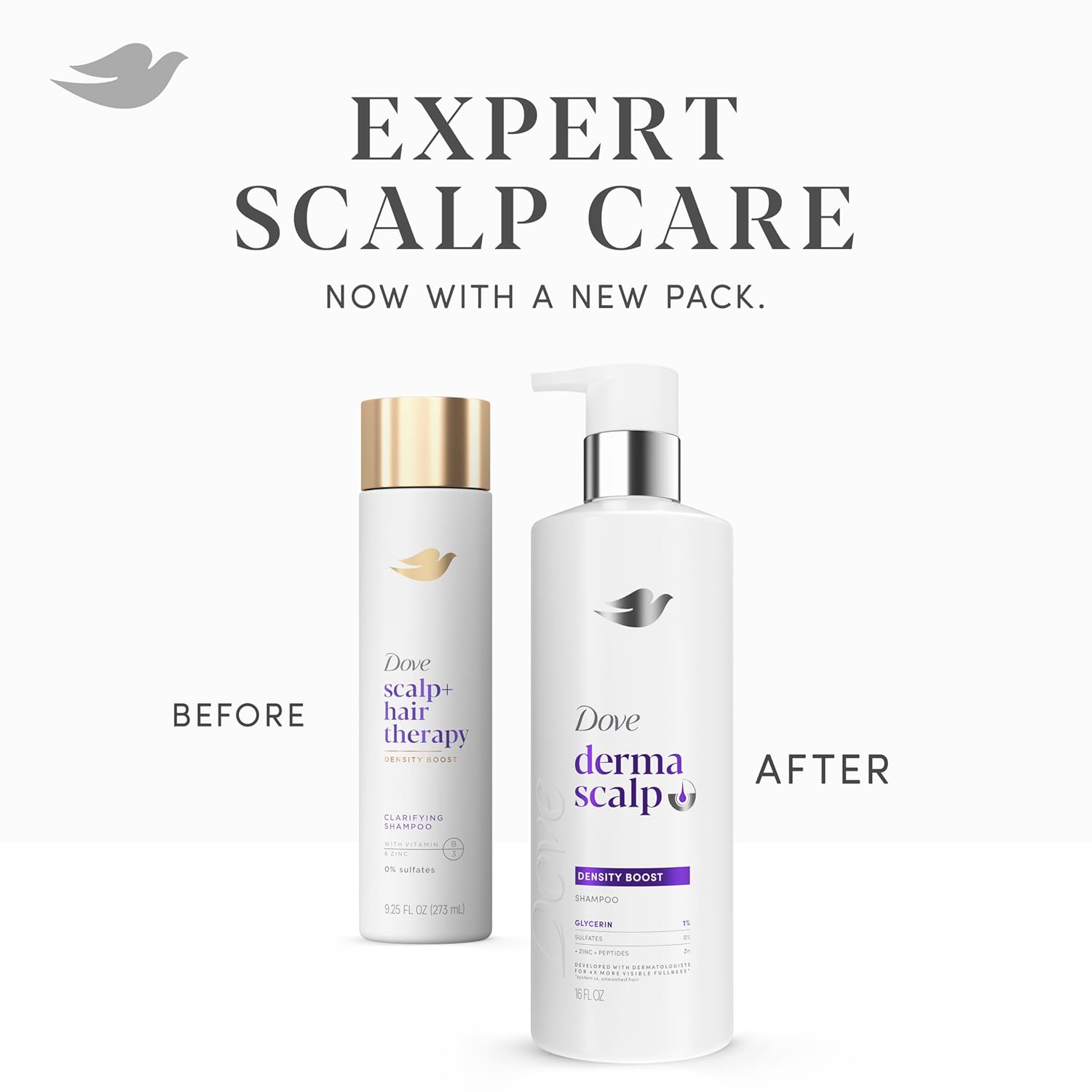 Dove Derma Scalp Density Boost Shampoo – High-End Scalp Density System, Volumizing Daily Treatment