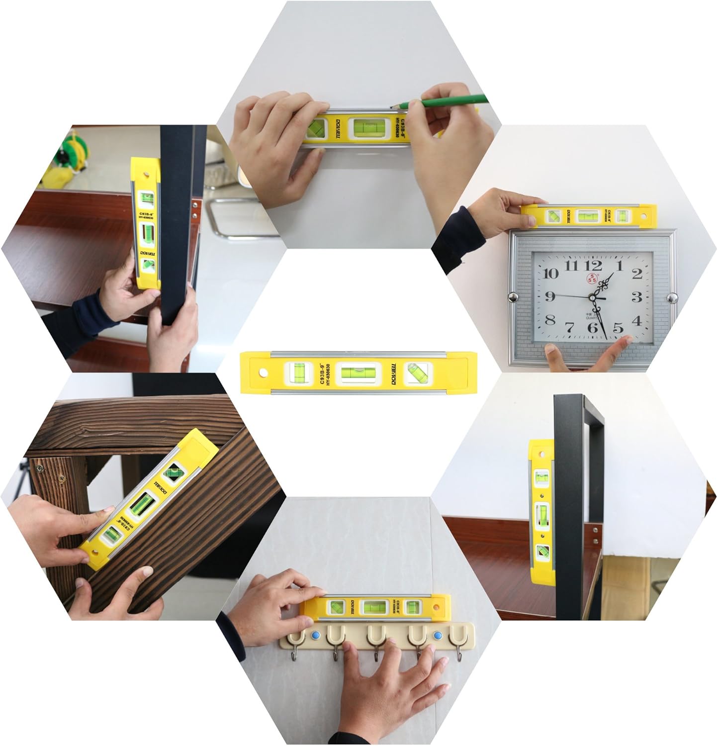 DOWELL Torpedo Level with 45/90/180° Vials – Hands-Free Magnetic Edge for Steel Studs, Conduit, and Panels