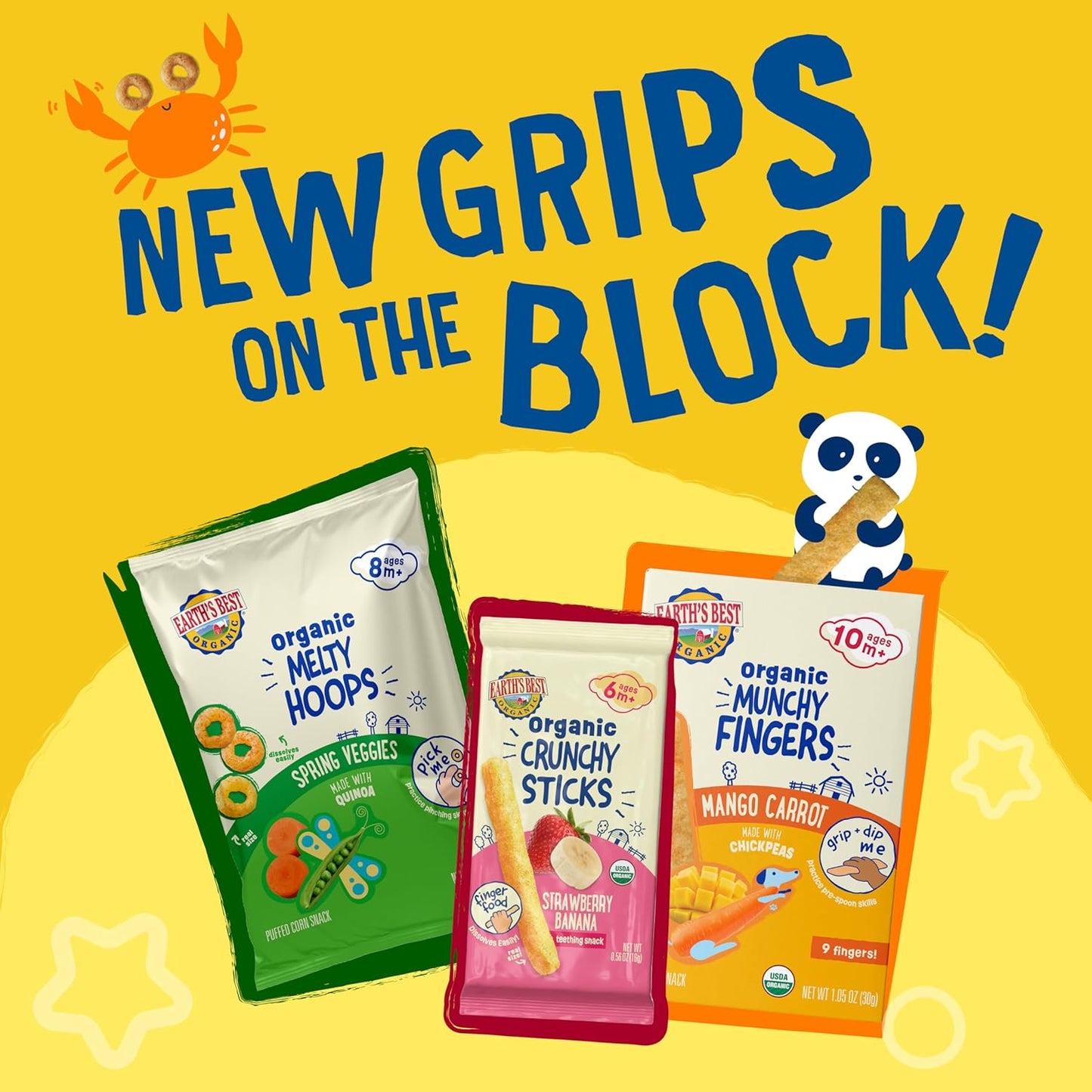 Earth's Best Organic Baby Snack – Mess-Controlled Single-Serve Hoops for Playroom and Daycare, Strawberry and Mango