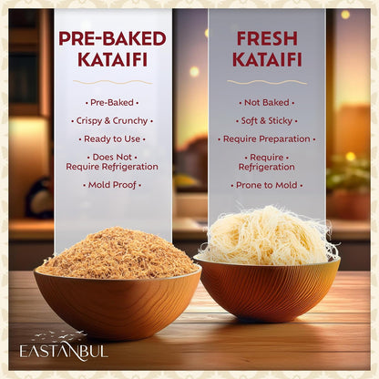 Eastanbul Hand-Prepared Kadayif Shreds – Sophisticated Topping for High-End Pistachio Desserts and Plated Creations