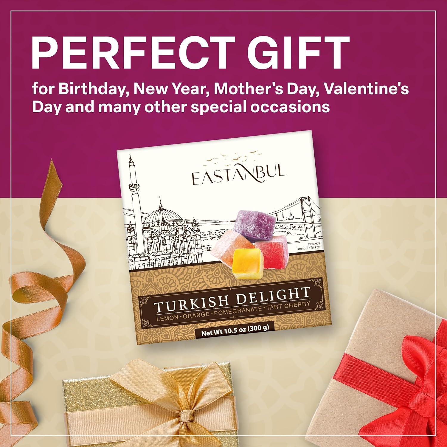Eastanbul Lokum Candy Box, Housewarming and Birthday Gift for Women Who Love Unique Gourmet Sweets