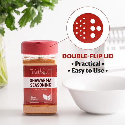 Eastanbul Shawarma Seasoning – Clean-Label Halal Spice Mix for Sodium-Watchful Meal Prep, 7.1oz Shaker Top