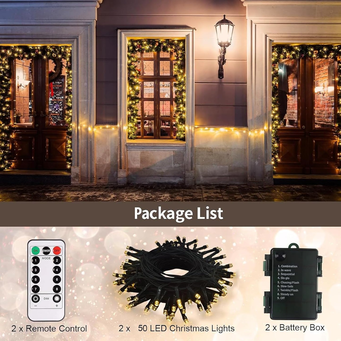 echosari Battery Operated String Lights – Portable Outdoor Dining and Camping Lighting with 6-Hour Timer