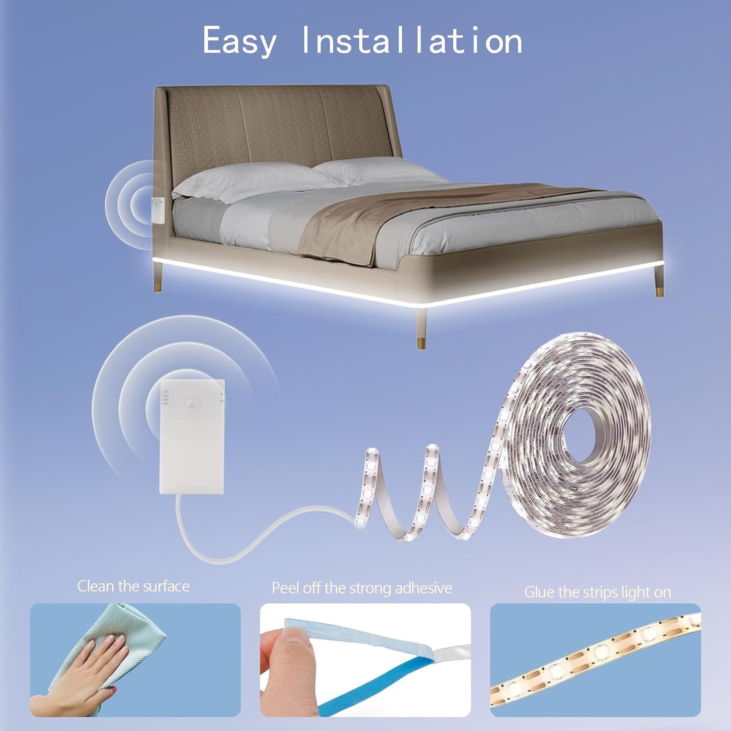 echosari Motion Activated Cabinet Light — Cool White Safety Lighting for Dark Staircases and Hallways