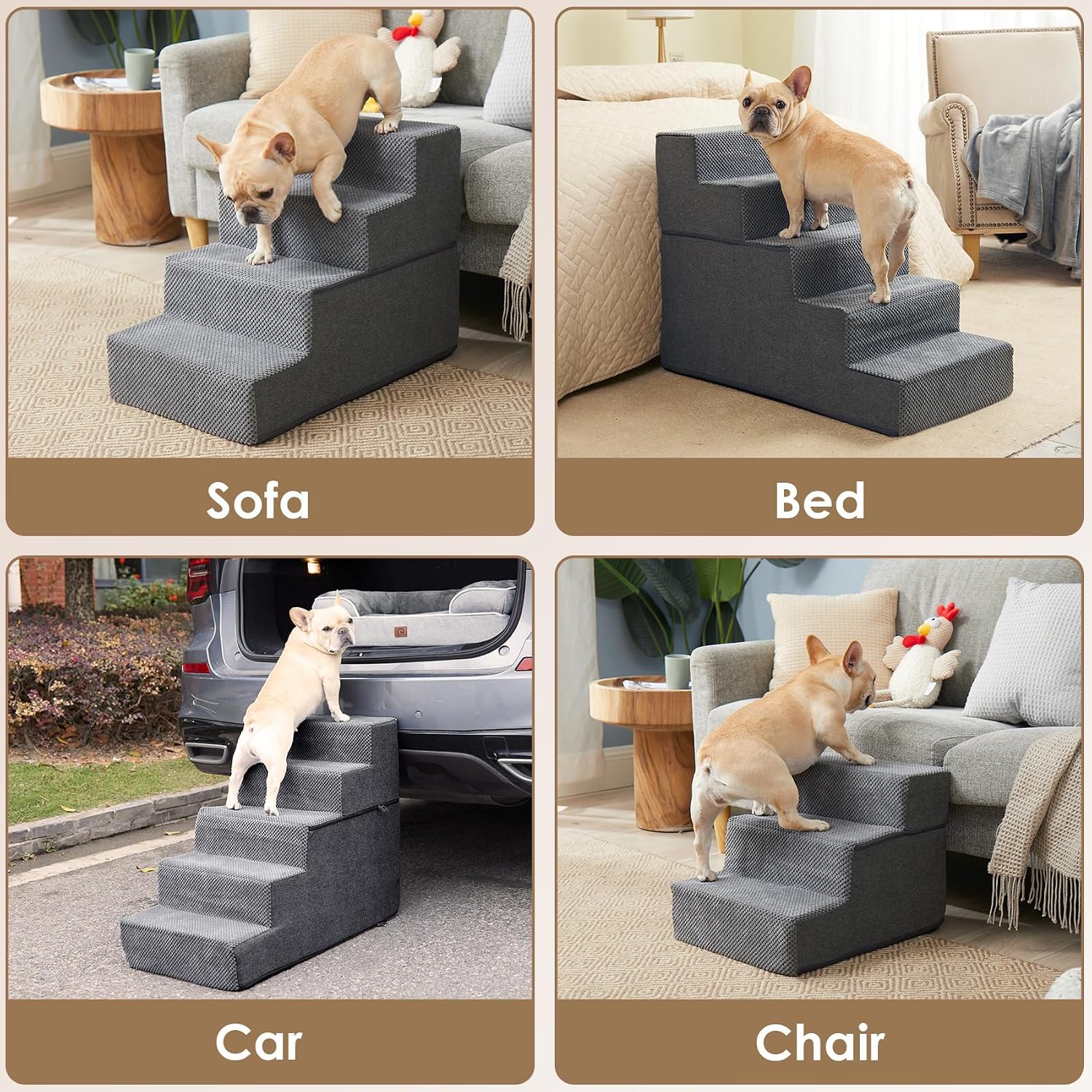 EHEYCIGA 4-Step Pet Stairs – Practical Housewarming Gift for Cat Lovers and Small Dog Owners