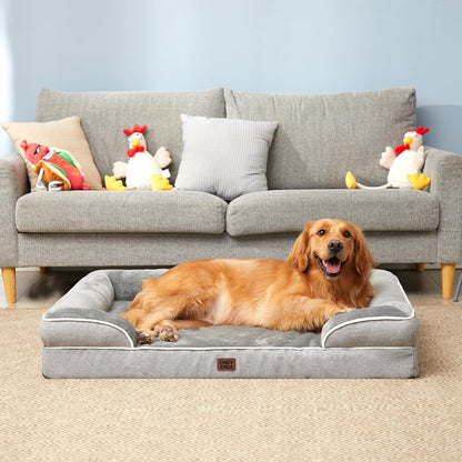 EHEYCIGA Non-Slip Orthopedic Pet Sofa – Stable Memory Foam Bed for Hardwood, Tile and Car Seats, XL