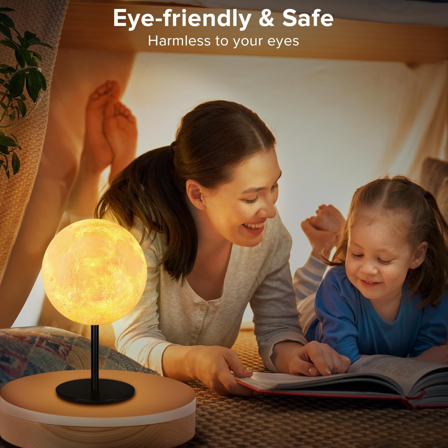 Ehobroc Moon Lamp – Bedroom Night Light for Children Afraid of the Dark, Soft Warm Glow