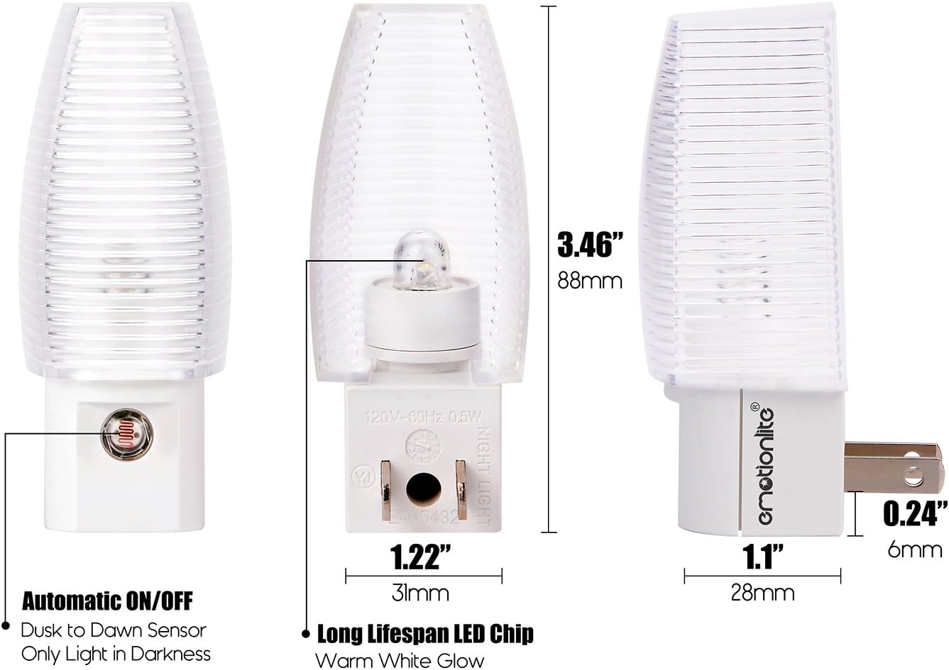 Emotionlite LED Nightlight – Gentle 2700K Light for Mindful Evening Routine and Sleep-Ready Atmosphere