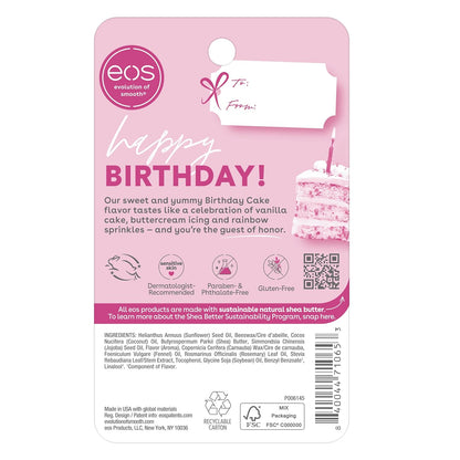 eos Kids Friendly Lip Balm Birthday Cake Flavor – Lock and Locker Safe, Cruelty Free Shea Butter Sphere