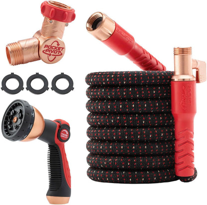 expands up to 3x to a full-flow 3/4-inch hose then contracts for storage