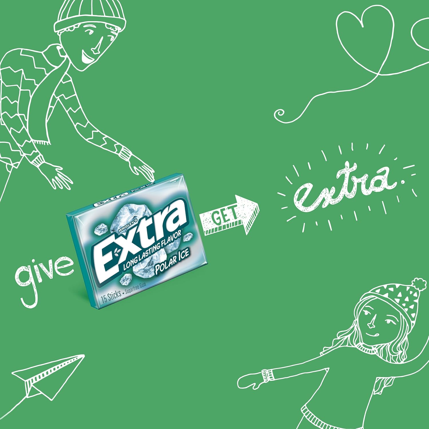 Extra Polar Ice Sugarfree Gum – Sugar-Free Breath Care for Health-Focused Lifestyles, 45 ct
