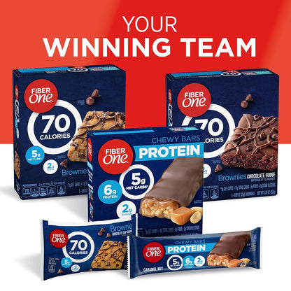 Fiber One Chocolate Fudge Brownies, 70 Calorie High-Fiber Bars for Weight Management Wellness Plan, Mega Pack