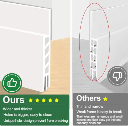 fills uneven door gaps up to 1 inch wide