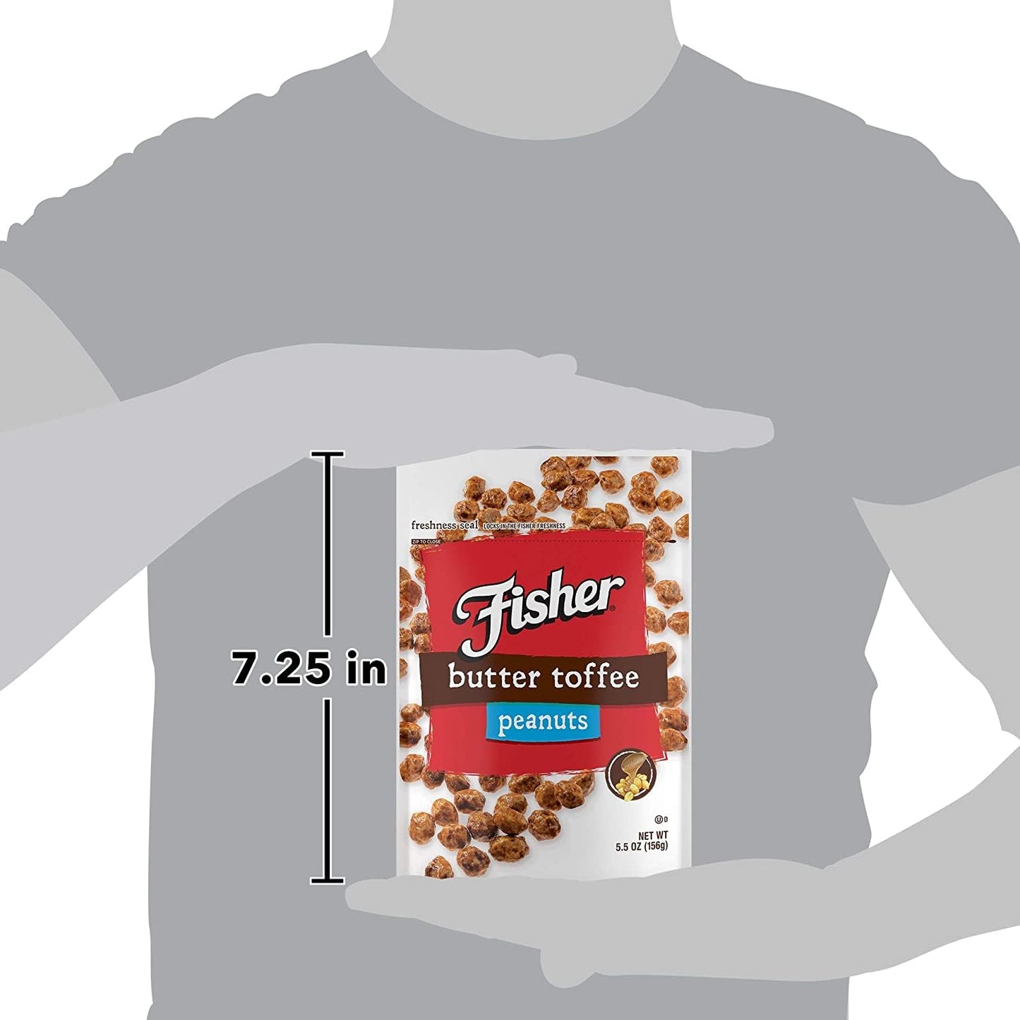 Fisher Snack Butter Toffee Peanuts – Better-For-You Sweet Tooth Fix for Self-Care Snack Drawers, 5.5 oz