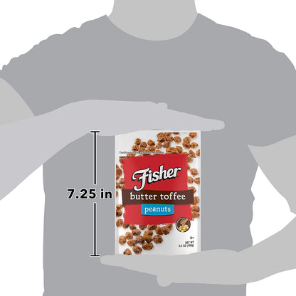 Fisher Snack Butter Toffee Peanuts – Better-For-You Sweet Tooth Fix for Self-Care Snack Drawers, 5.5 oz