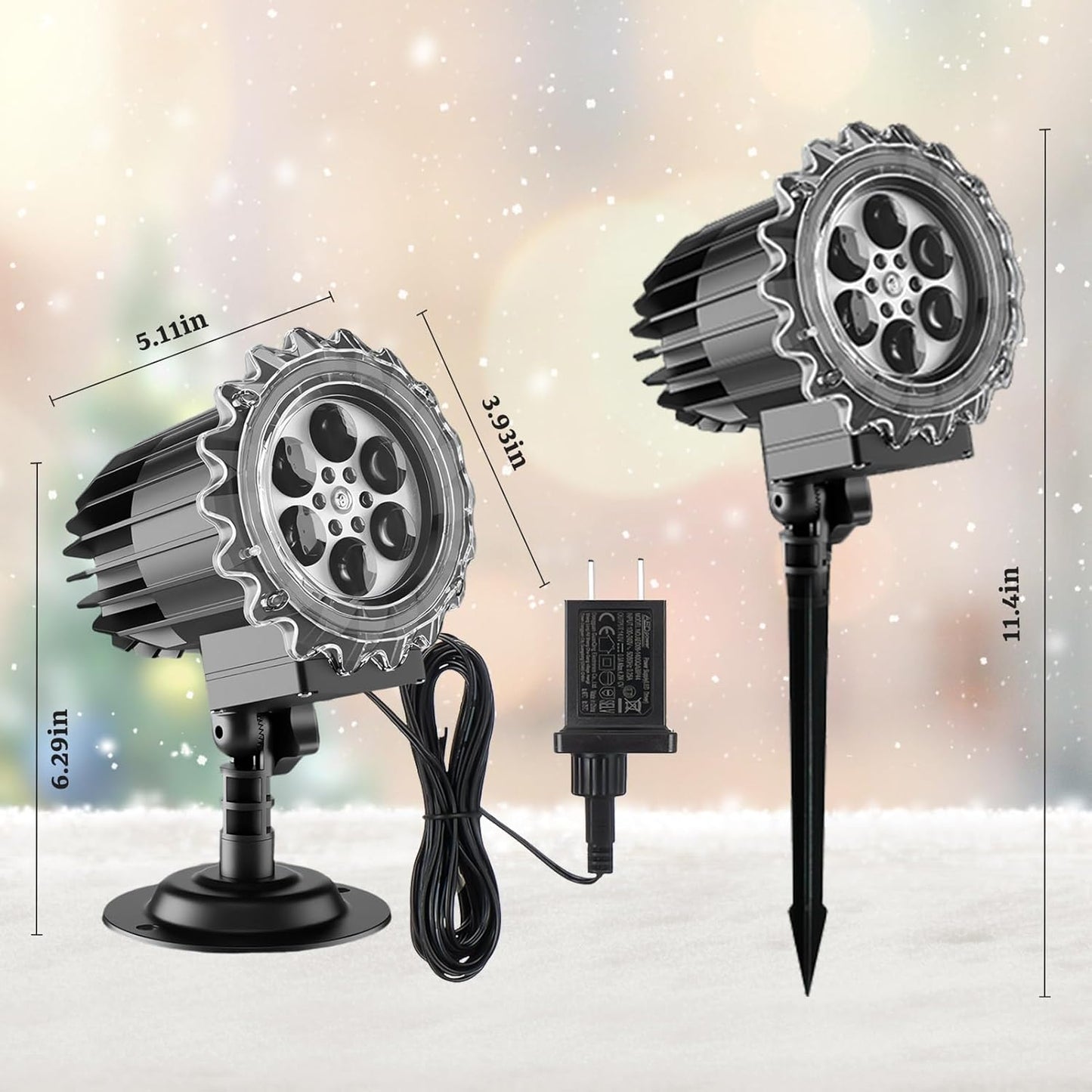 Flameless Snowfall Light – Worry-Free Christmas Decoration for Nurseries and Bedrooms