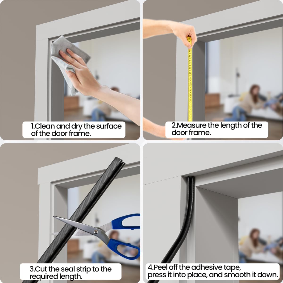 FoamGuard V-Profile Weather Stripping – Study Room Door Draft Stopper for Deep Concentration, Reduce Distracting Background Noise