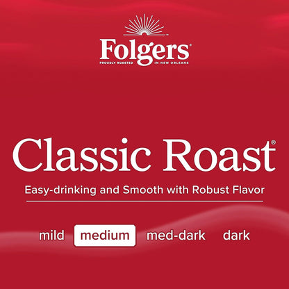 Folgers Classic Roast Instant Coffee – Single-Serve Office Jar for Distraction-Free Desk Brewing