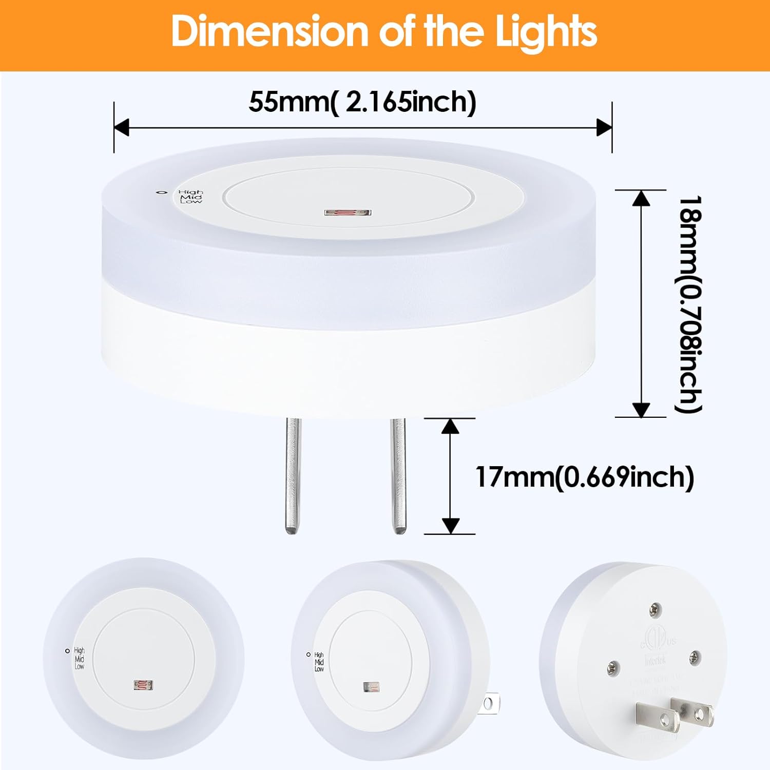 FOLKSMATE Nightlight Plug in – Neutral Soft White and Amber Colors for Uncluttered Modern Homes