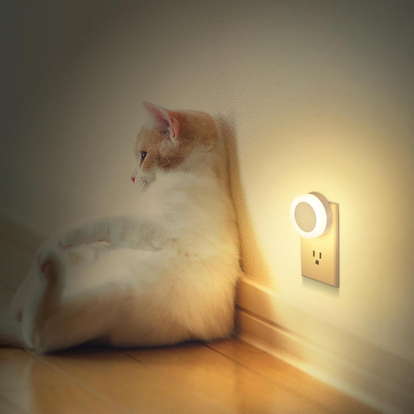 FOLKSMATE Nightlight Plug in – Neutral Soft White and Amber Colors for Uncluttered Modern Homes