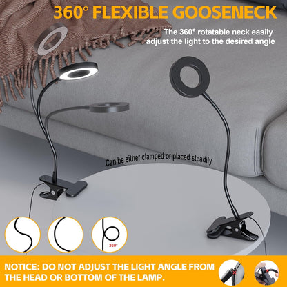 Foneso Clip-On Vanity Light for Makeup and Grooming – 48 LED Ring Design Reveals True Skin Tones, Dimmable for Day and Night Rituals
