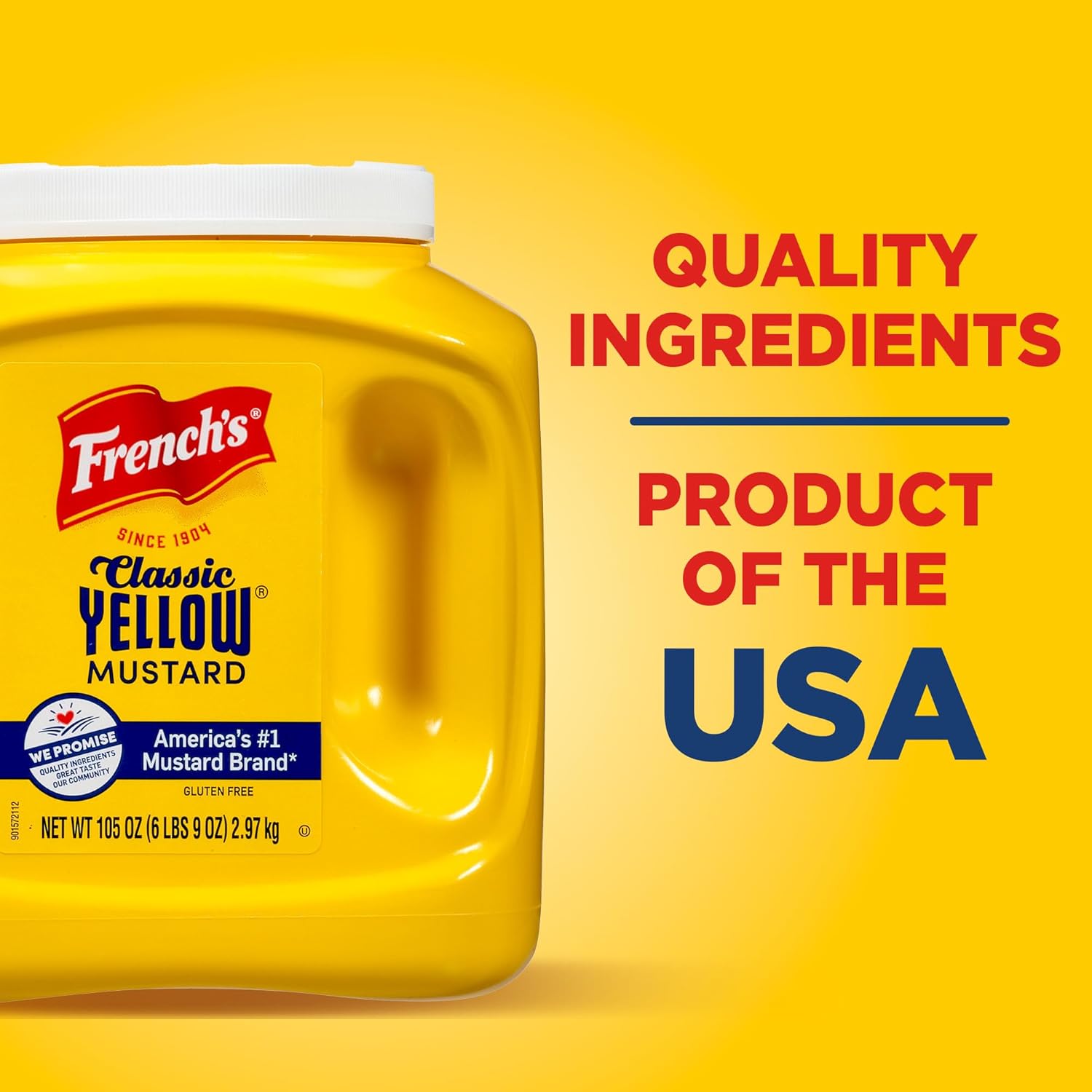 French's Classic Yellow Mustard, 105 oz – Commercial Kitchen Mustard for Streamlining Sandwich, Dressing, and Marinade Prep