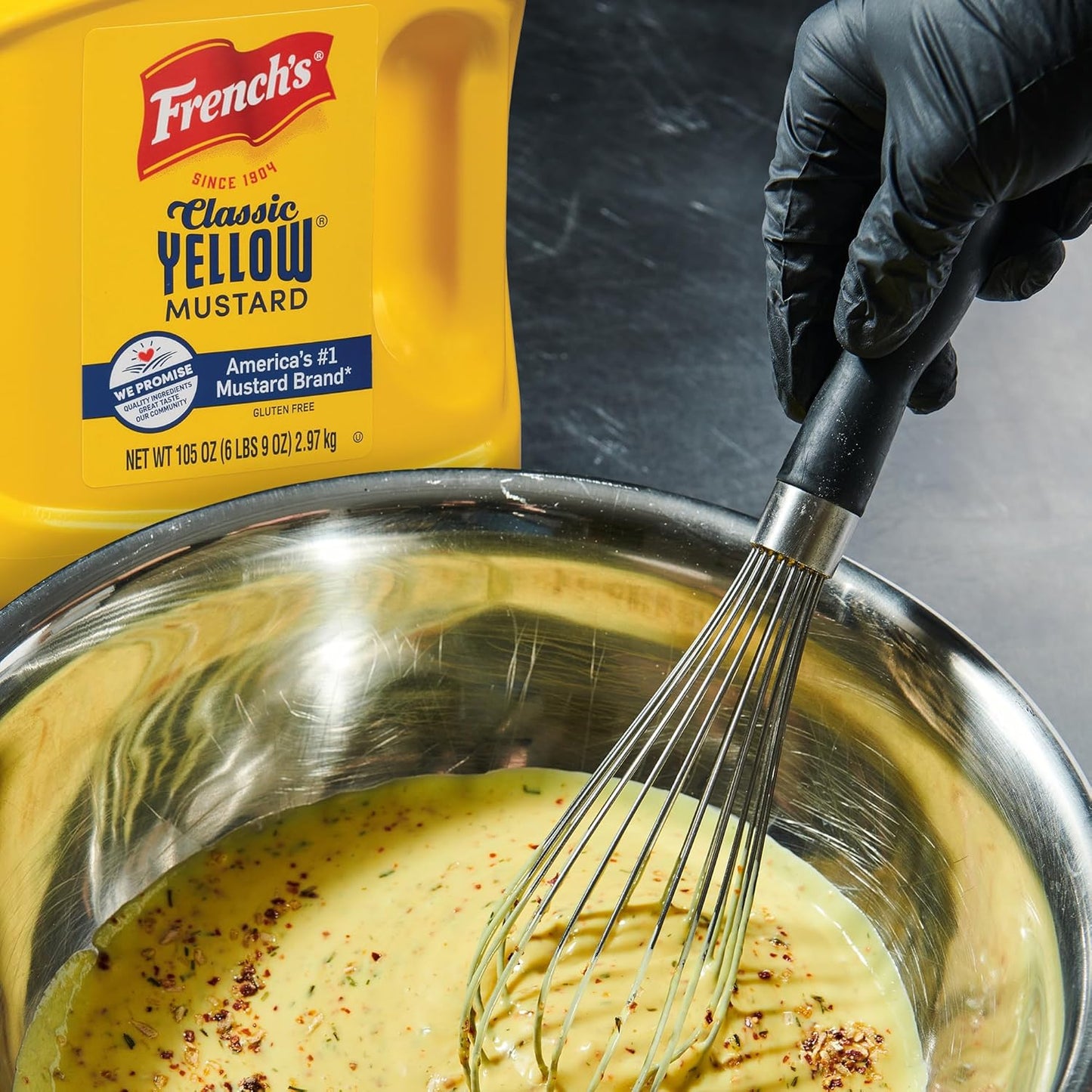 French's Classic Yellow Mustard, 105 oz – Commercial Kitchen Mustard for Streamlining Sandwich, Dressing, and Marinade Prep