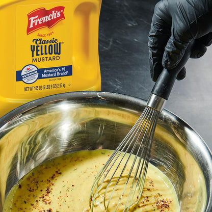 French's Classic Yellow Mustard, 105 oz – Commercial Kitchen Mustard for Streamlining Sandwich, Dressing, and Marinade Prep