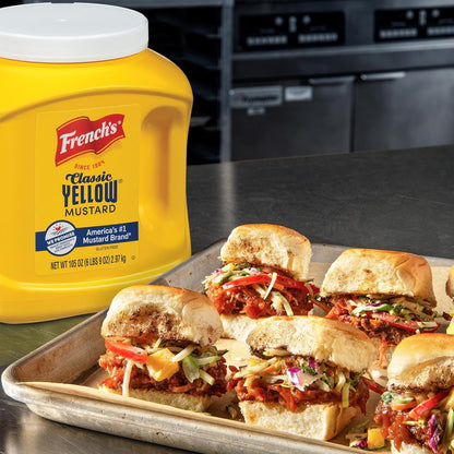 French's Classic Yellow Mustard, 105 oz – Commercial Kitchen Mustard for Streamlining Sandwich, Dressing, and Marinade Prep