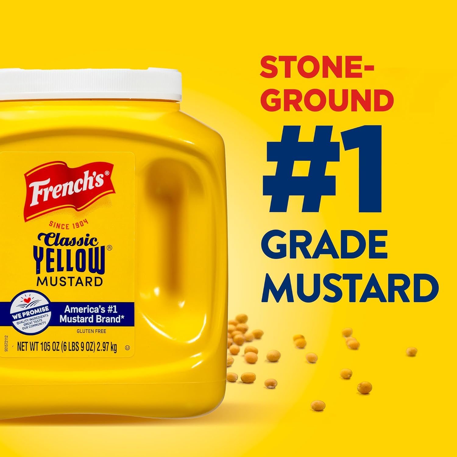 French's Classic Yellow Mustard, 105 oz – Commercial Kitchen Mustard for Streamlining Sandwich, Dressing, and Marinade Prep