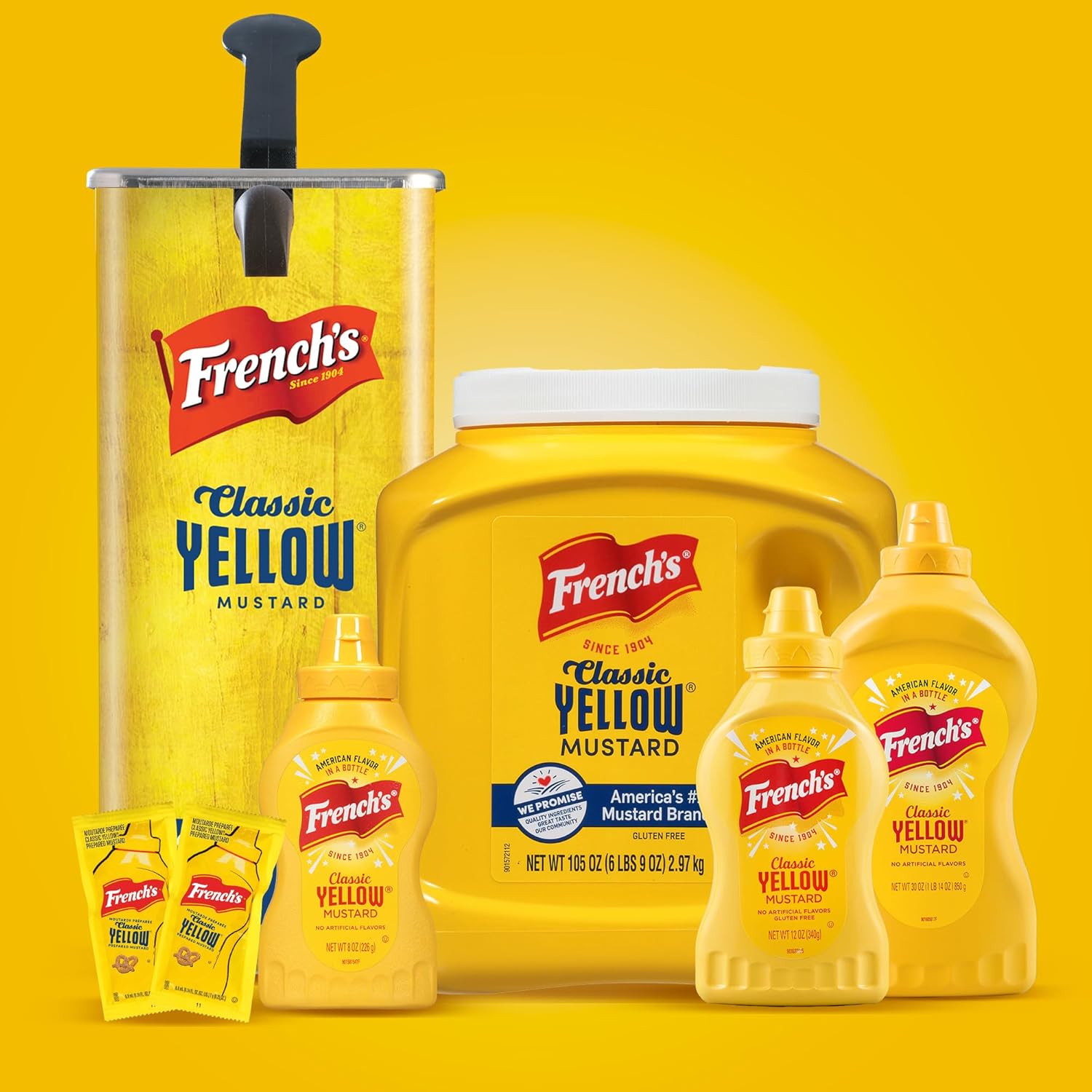 French's Classic Yellow Mustard, 105 oz – Commercial Kitchen Mustard for Streamlining Sandwich, Dressing, and Marinade Prep