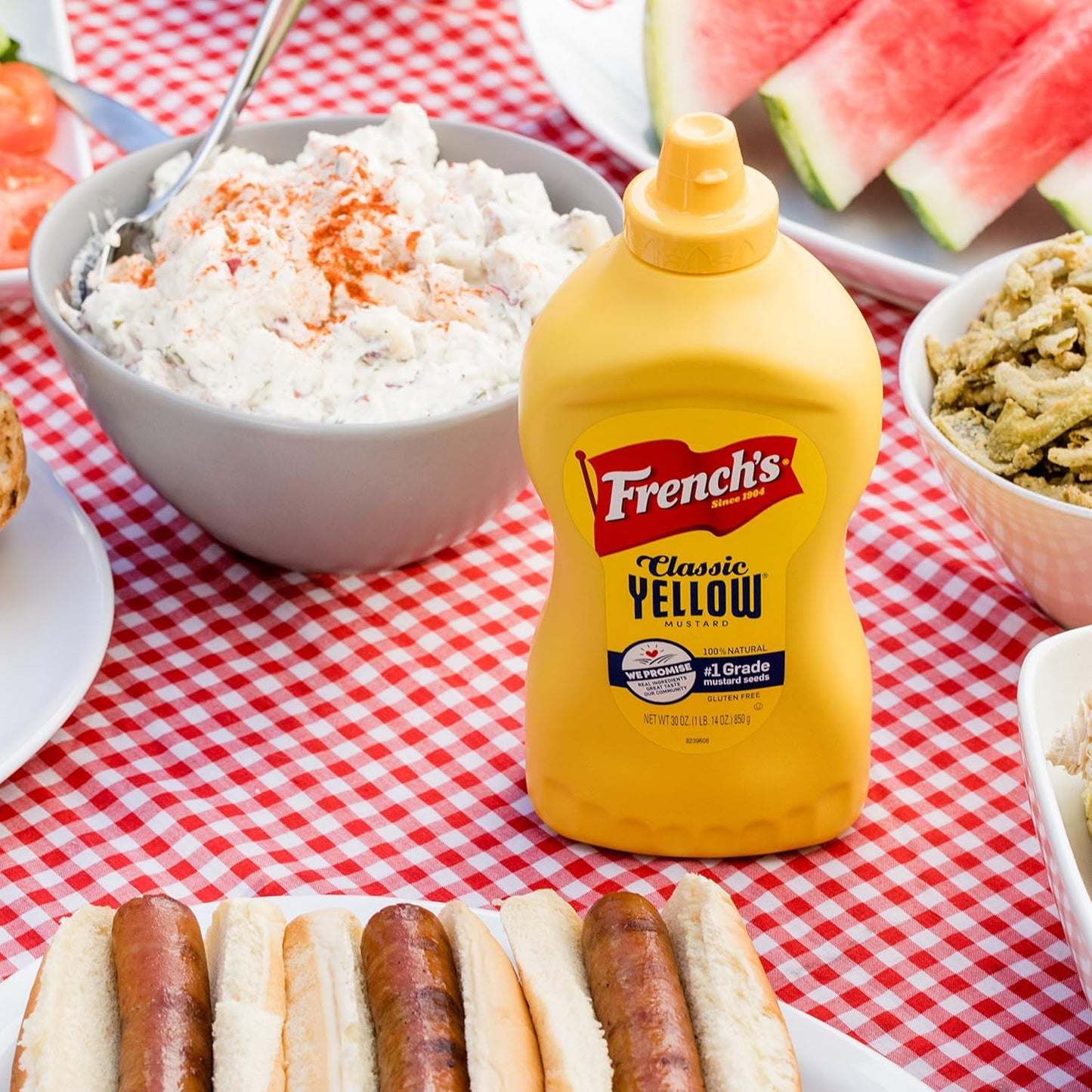 French's Classic Yellow Mustard, 30 oz – Back-of-House Bulk Mustard for Hot Dog, Burger, and Sandwich Prep Stations
