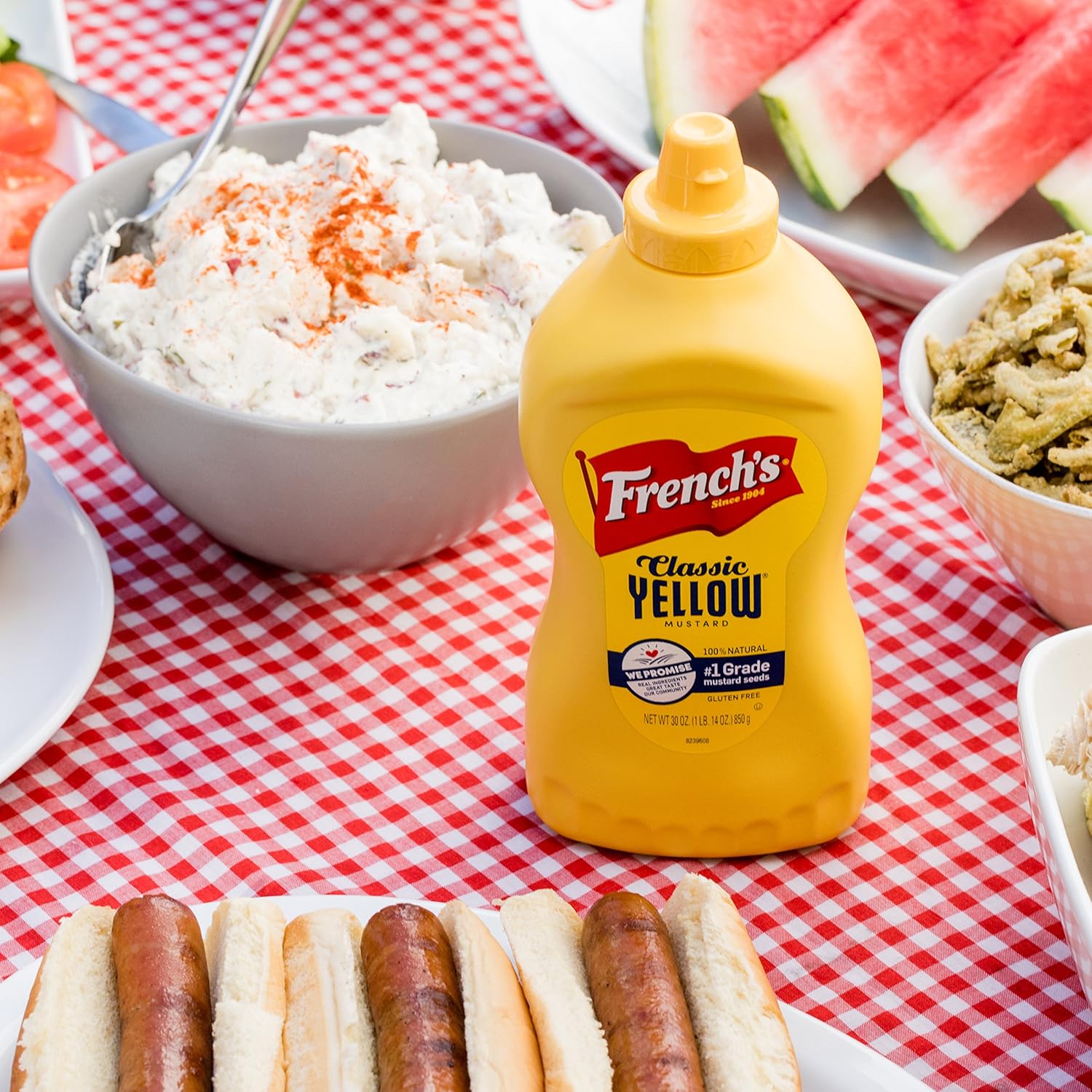 French's Classic Yellow Mustard, 30 oz – Back-of-House Bulk Mustard for Hot Dog, Burger, and Sandwich Prep Stations