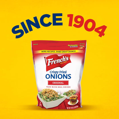French's Original Crispy Fried Onions 24 oz – Plant-Forward Topping for Healthy Salad and Bowl Prep