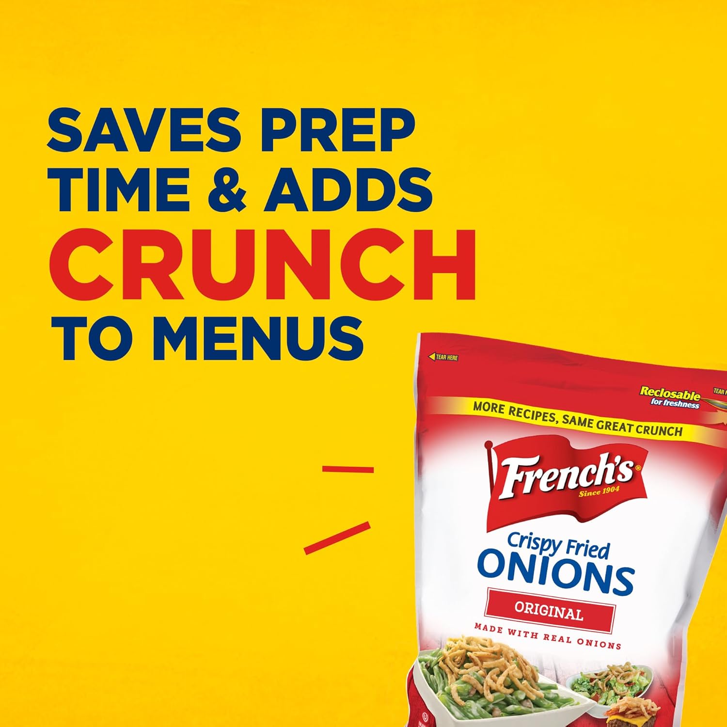French's Original Crispy Fried Onions 24 oz – Plant-Forward Topping for Healthy Salad and Bowl Prep