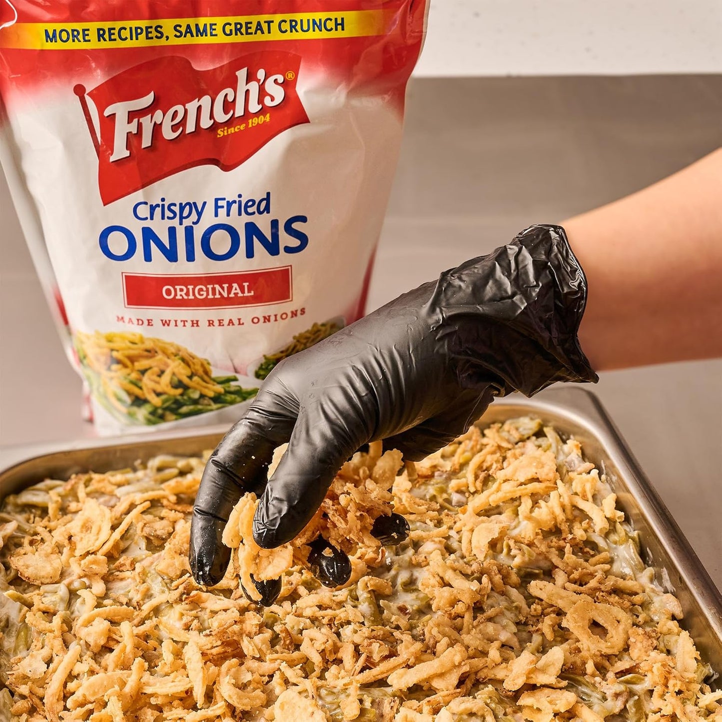 French's Original Crispy Fried Onions 24 oz – Plant-Forward Topping for Healthy Salad and Bowl Prep