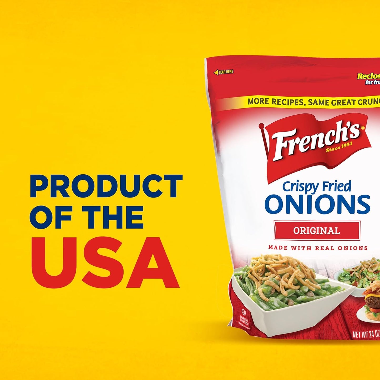 French's Original Crispy Fried Onions 24 oz – Plant-Forward Topping for Healthy Salad and Bowl Prep