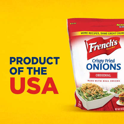 French's Original Crispy Fried Onions 24 oz – Plant-Forward Topping for Healthy Salad and Bowl Prep