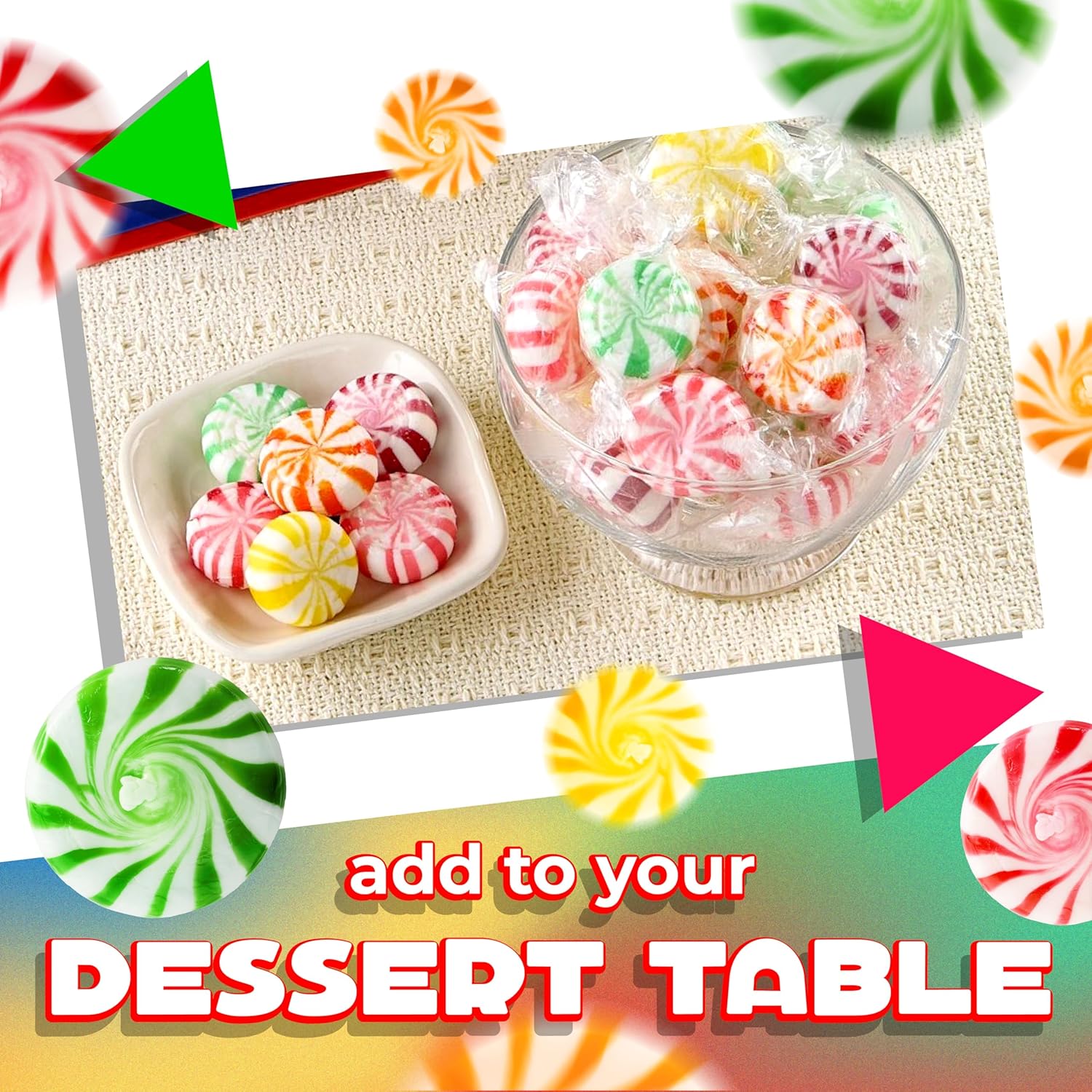 Fruit Starlights Hard Candy – Retro Pinwheel Lollipops Assorted 4 Flavors, Thoughtful Housewarming and Valentine's Day Candy Gift