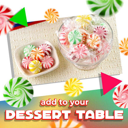 Fruit Starlights Hard Candy – Retro Pinwheel Lollipops Assorted 4 Flavors, Thoughtful Housewarming and Valentine's Day Candy Gift