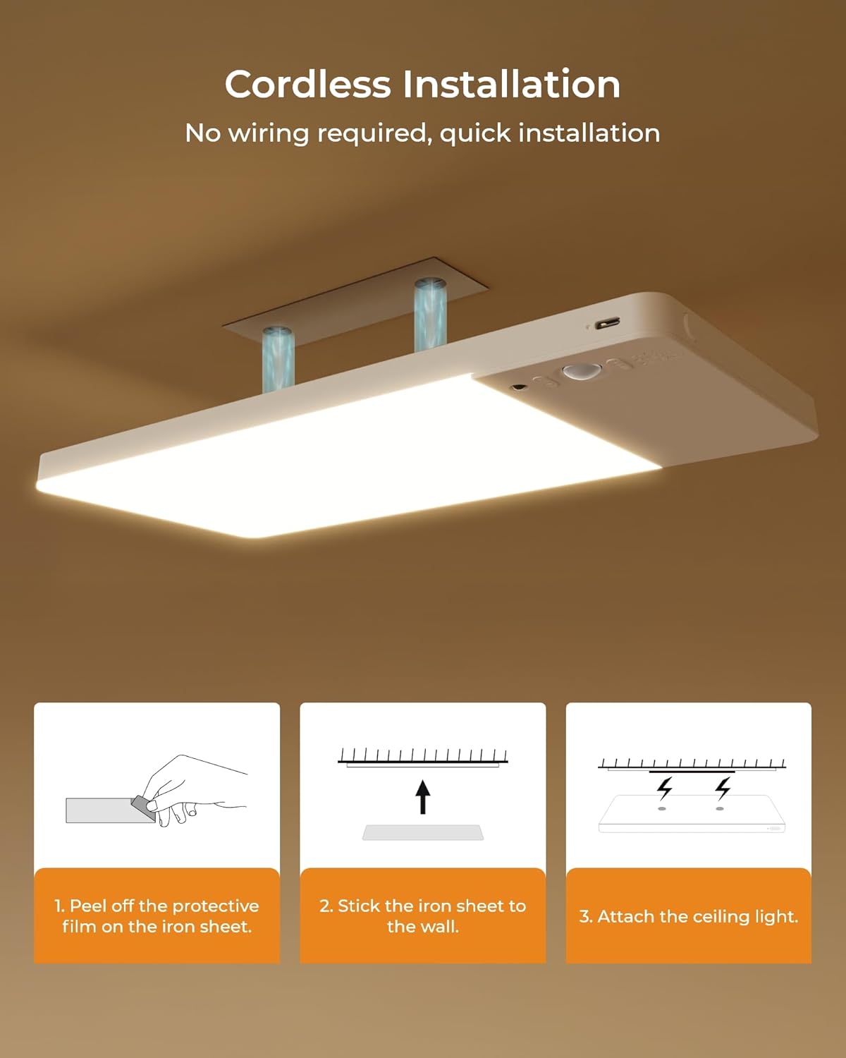 FULEN Rechargeable Closet Light — Practical Birthday Gift for Mom and Dad, No-Drill Install