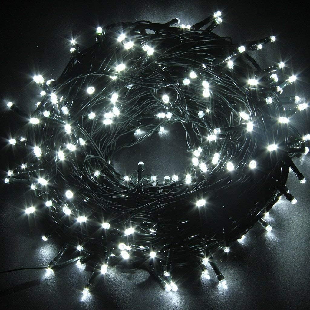 FULLBELL Black Wire String Lights 33ft 100 LED – Dark Academia Wall Shelf & Office Accent Lighting with Remote & 8 Modes