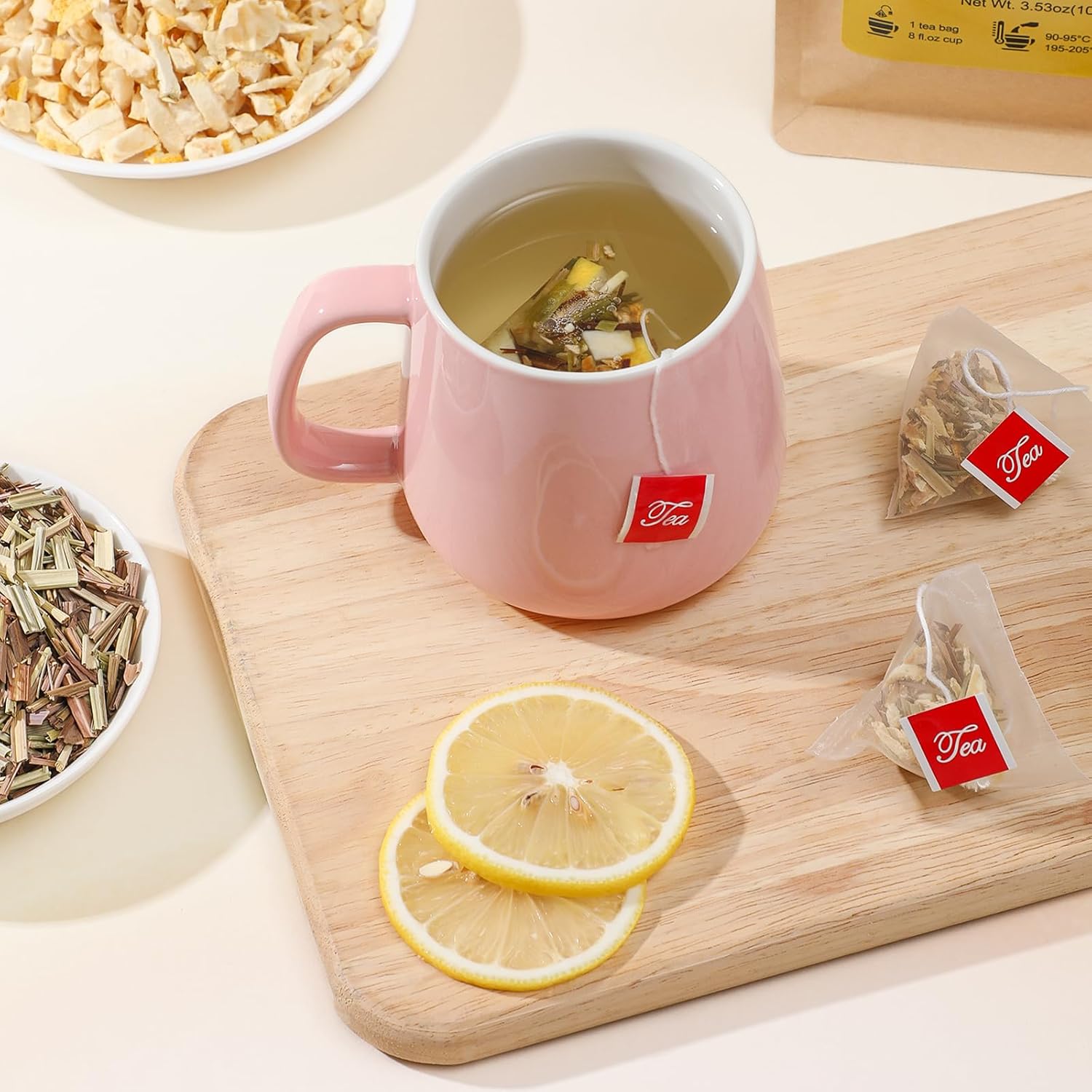 FullChea Lemon Ginger Herbal Sachets – Intentional Single-Ingredient Blend for Less-Is-More Living