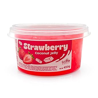 Fusion Select Coconut Jelly Variety Jar – Lightweight Boba-Style Topping for Weight-Conscious Home Beverage and Dessert Prep, 14 oz