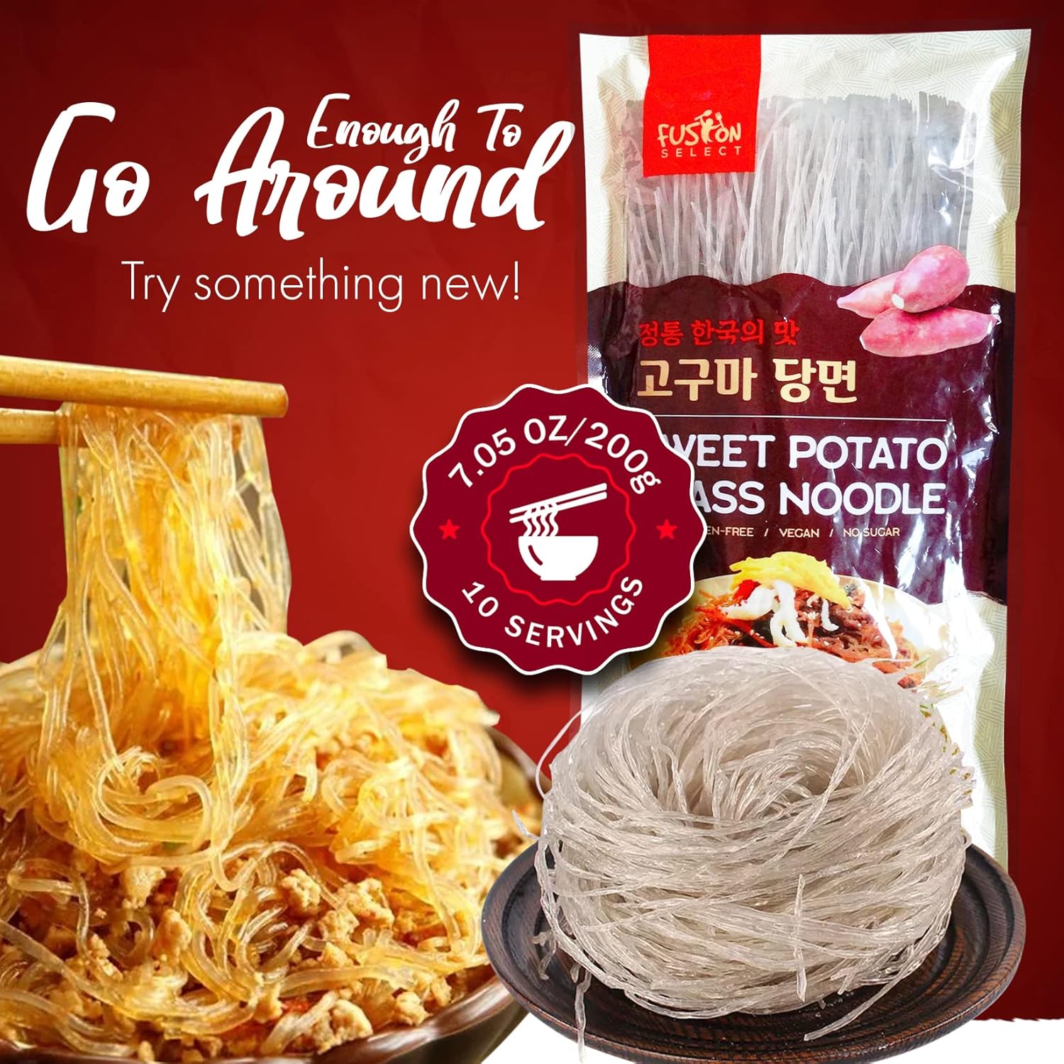 Fusion Select Sweet Potato Glass Noodles – Ready-in-Minutes Stir-Fry Noodle for Focused Weekly Planning, Vegan