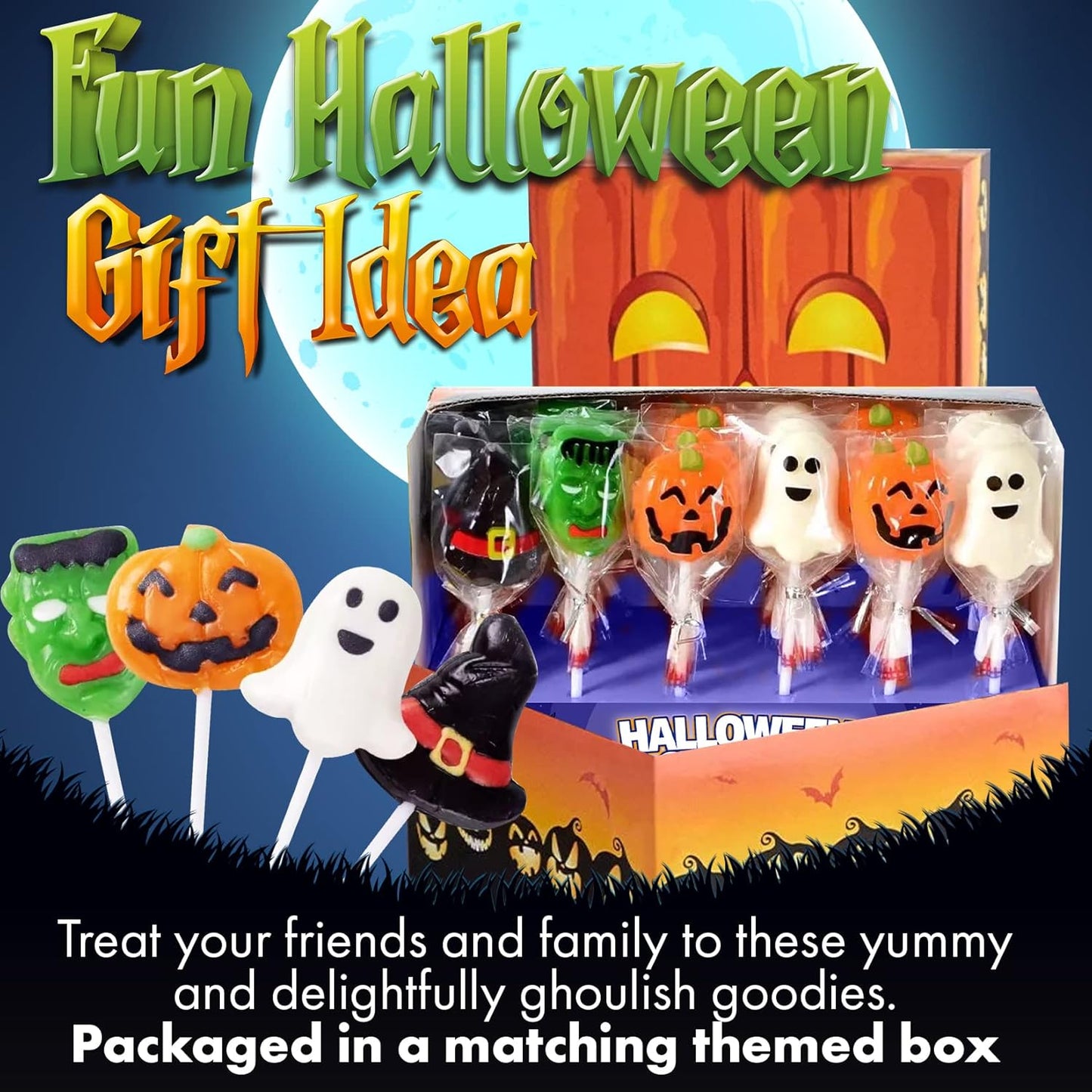 Fusion Select Trick or Treat Lollipops – Sturdy Outdoor Candy for Front Porch Bowls, Driveway Handouts & Neighborhood Stations