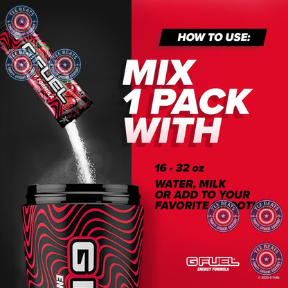 G Fuel PewDiePie Energy Powder – Clean Caffeine Focus Drink Mix for Streamers, Students, and Battlestation Setups