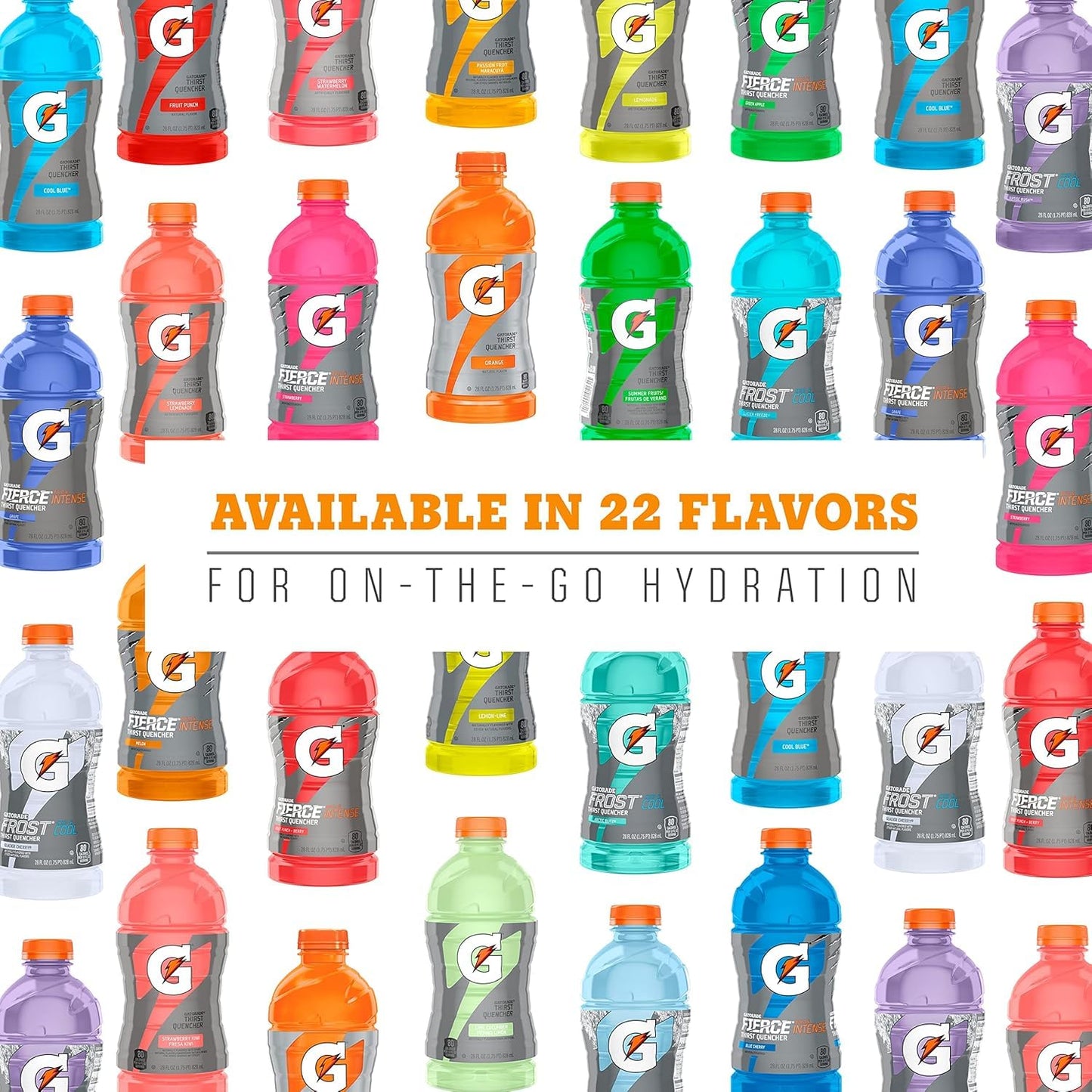 Gatorade 12 oz Sports Bottles – Bulk Hydration Pack for Patio Lounging, Picnics, and Outdoor Events