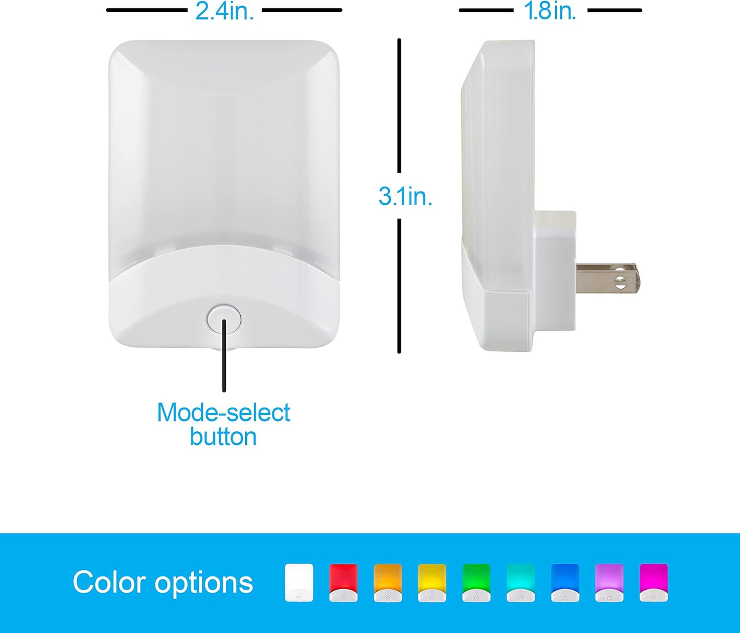 GE Simple Night Light for Studio Apartment and Entryway – Small Form Plug In LED, Auto On Off