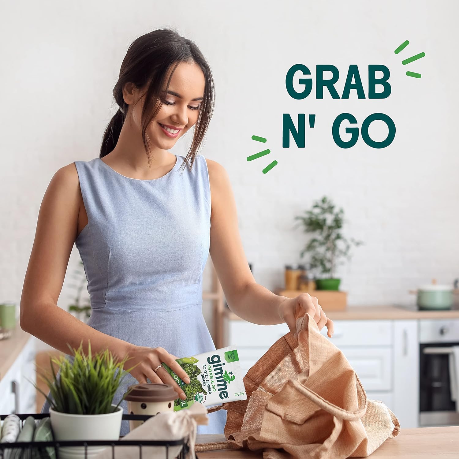 Gimme Seaweed Seaweed Snacks for Commuter Bags and Back Pockets Low Calorie Office Snack 5 Count